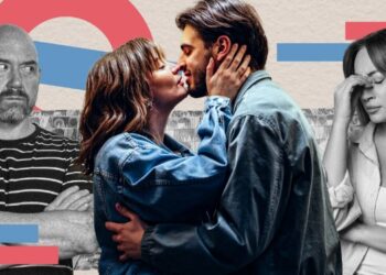 besos apasionados en el metro