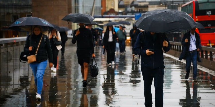 lluvia en el Reino Unido